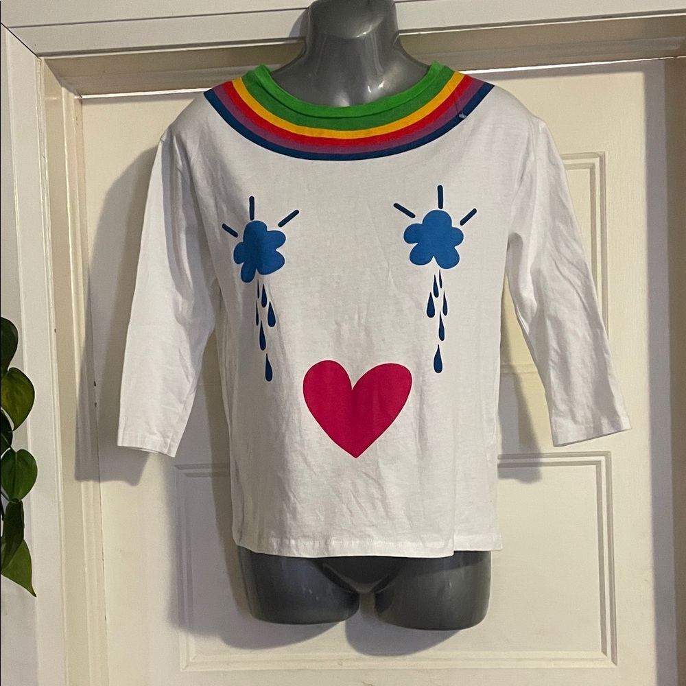 Agatha Ruiz De La Prada White Shirt with Rainbow Collar